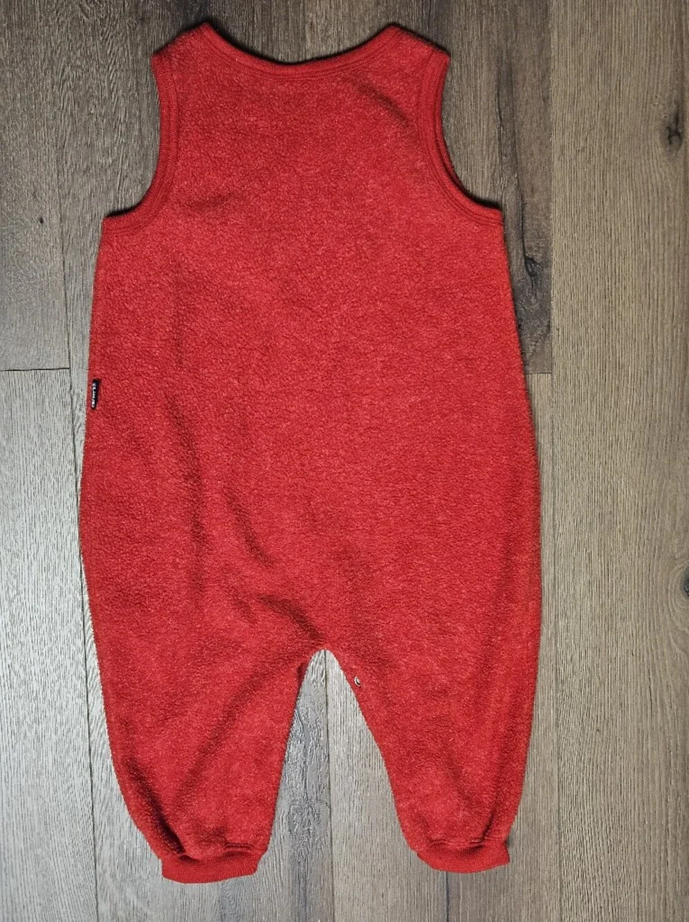 Vintage Carter's Red Terry Sleeveless One-Piece with Penguin & Bear Embroidery